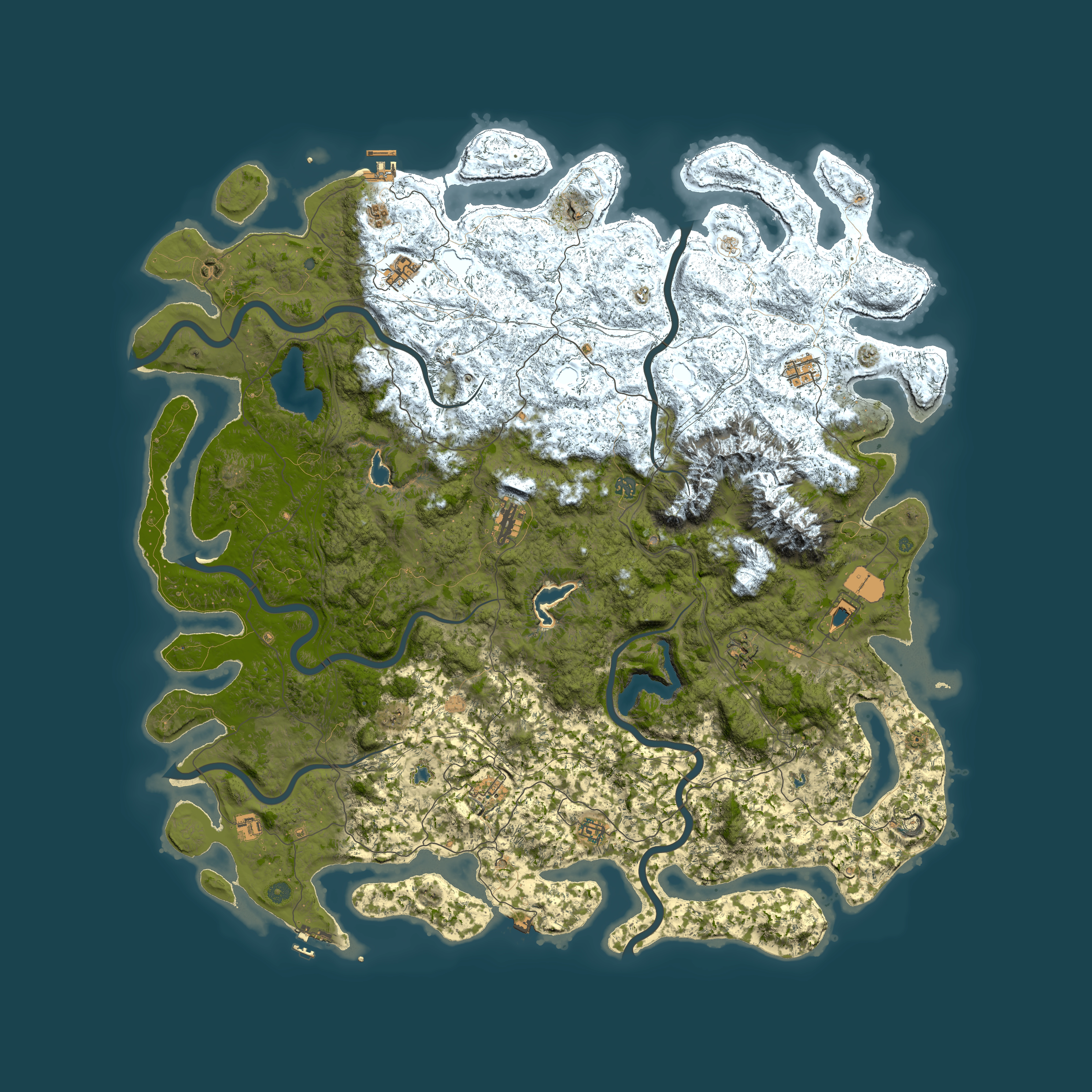 Full top-down render of Rust map seed 677045162, 6000x6000m