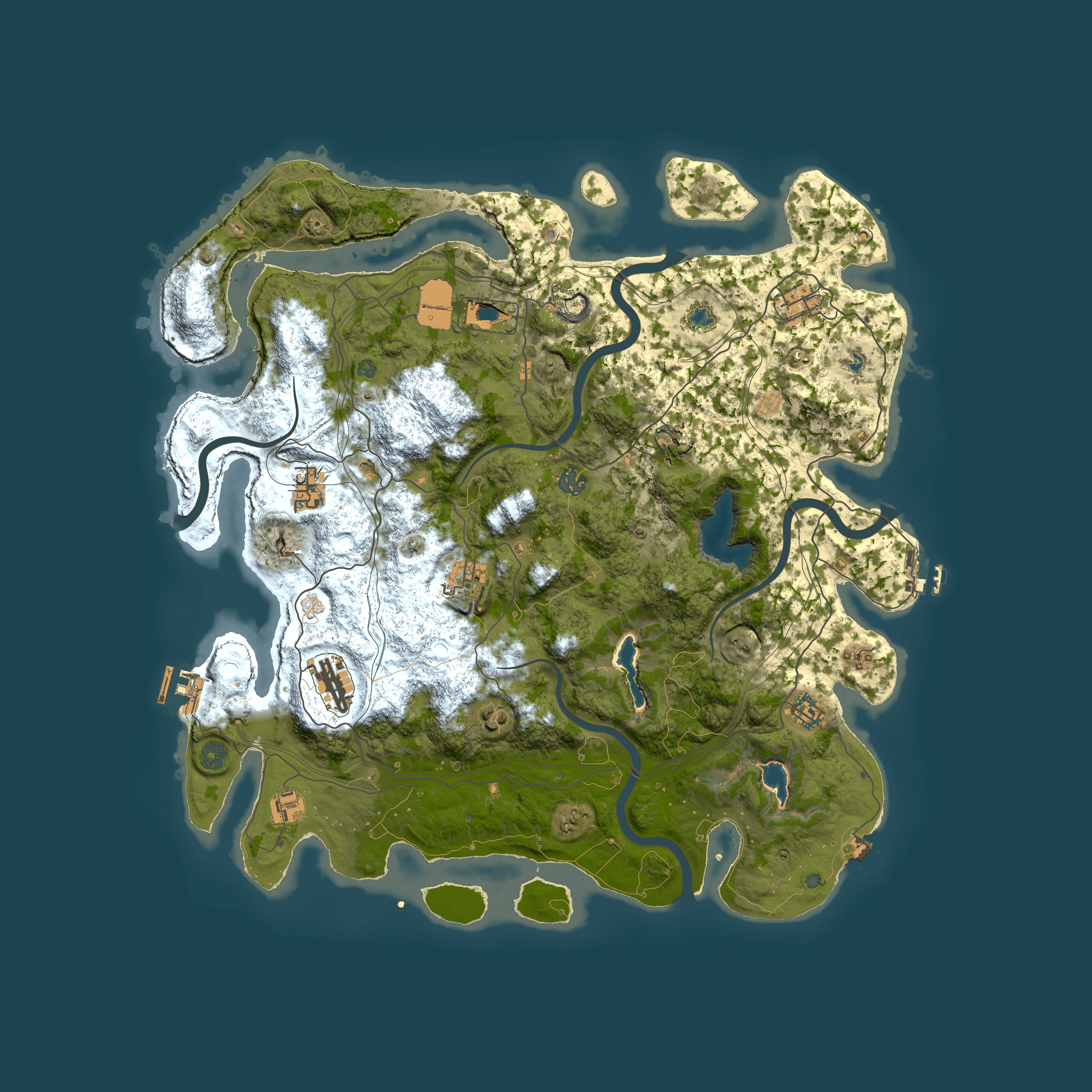 Full top-down render of Rust map seed 2133820156, 4500x4500m