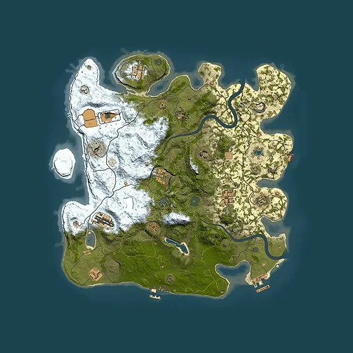 Rust map seed 1190383550, 4000x4000m top-down preview