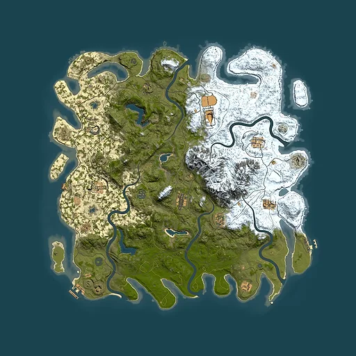 Rust map seed 22689334, 5000x5000m top-down preview