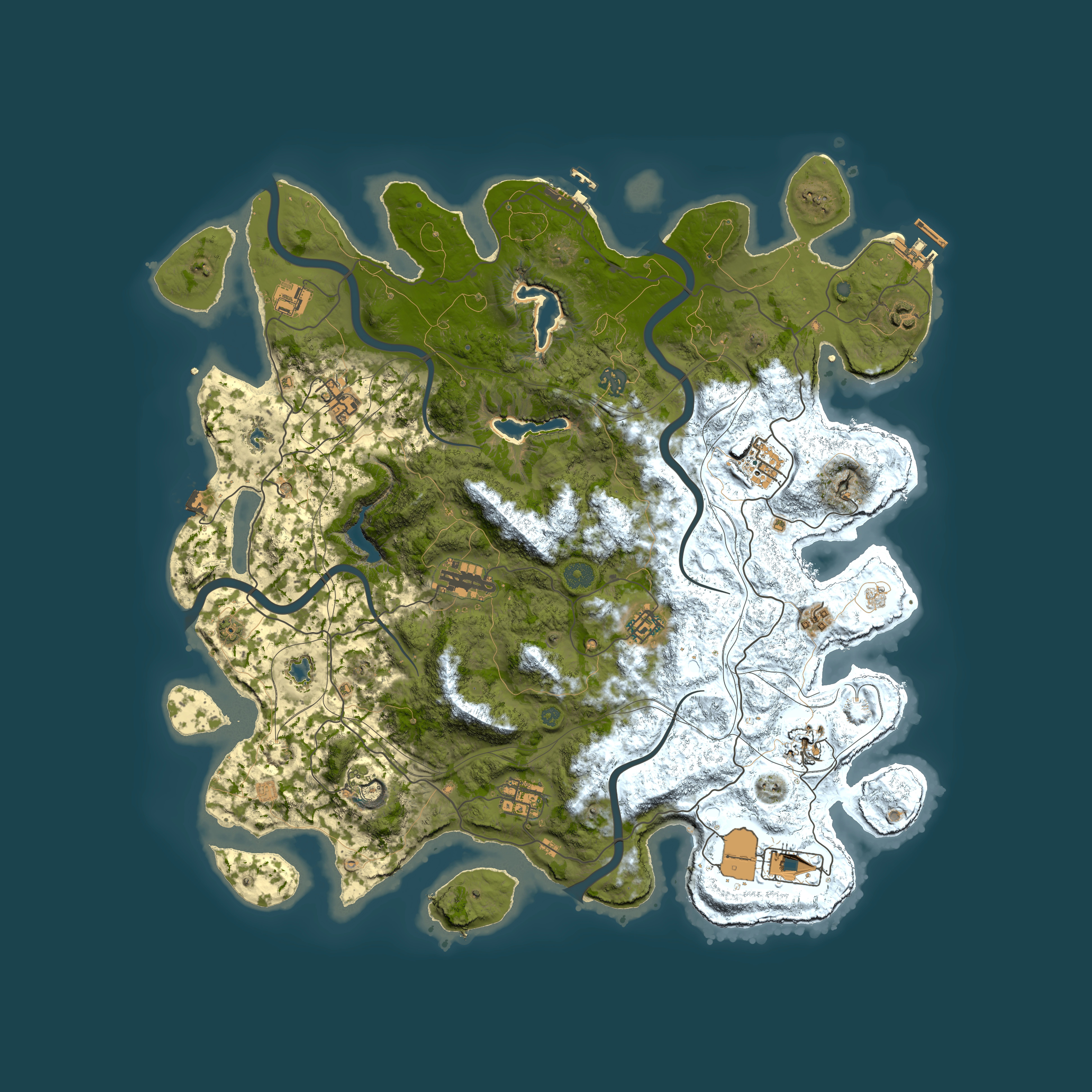 Full top-down render of Rust map seed 999013037, 4500x4500m