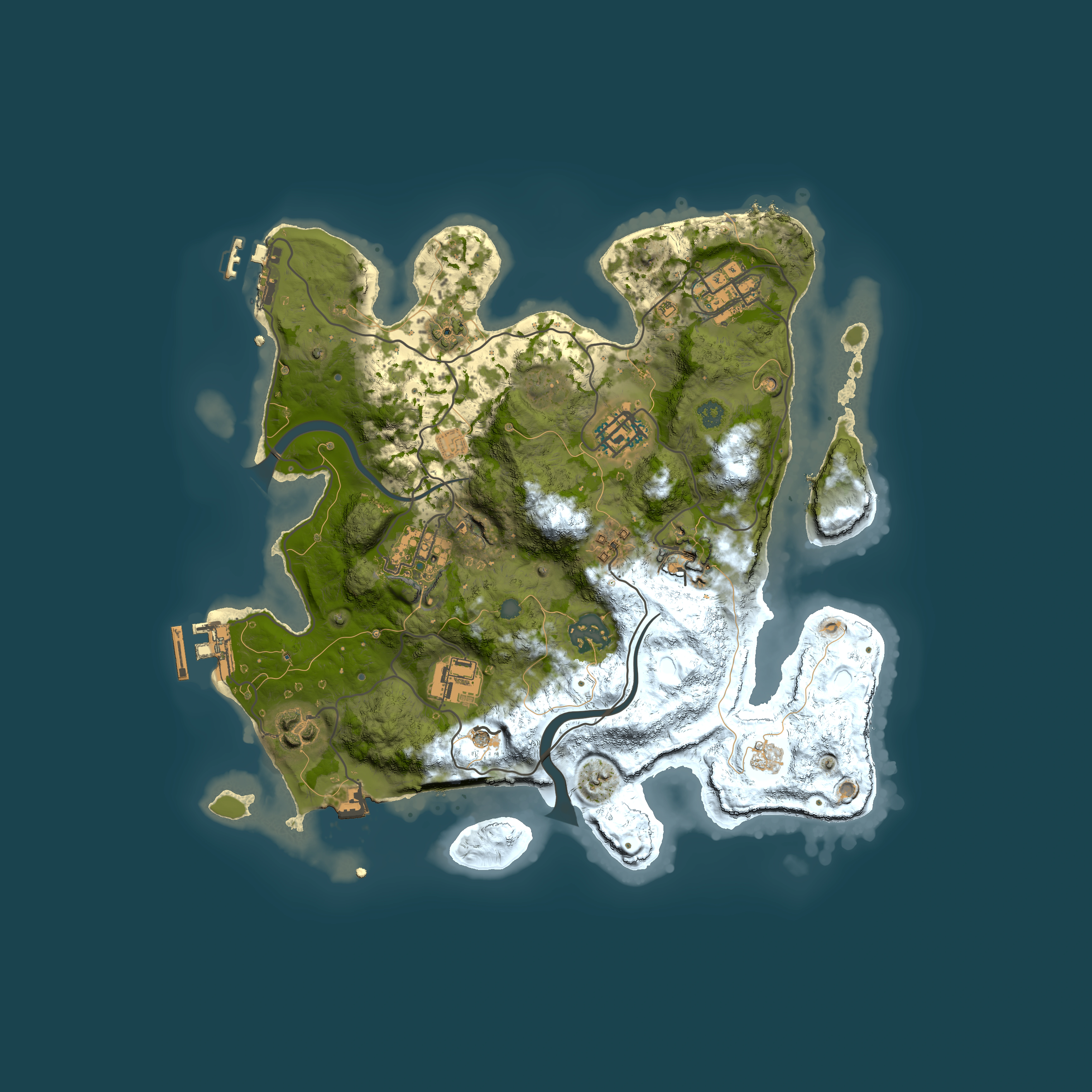 Full top-down render of Rust map seed 313678297, 3000x3000m