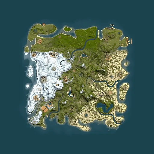 Rust map seed 2043805437, 4500x4500m top-down preview