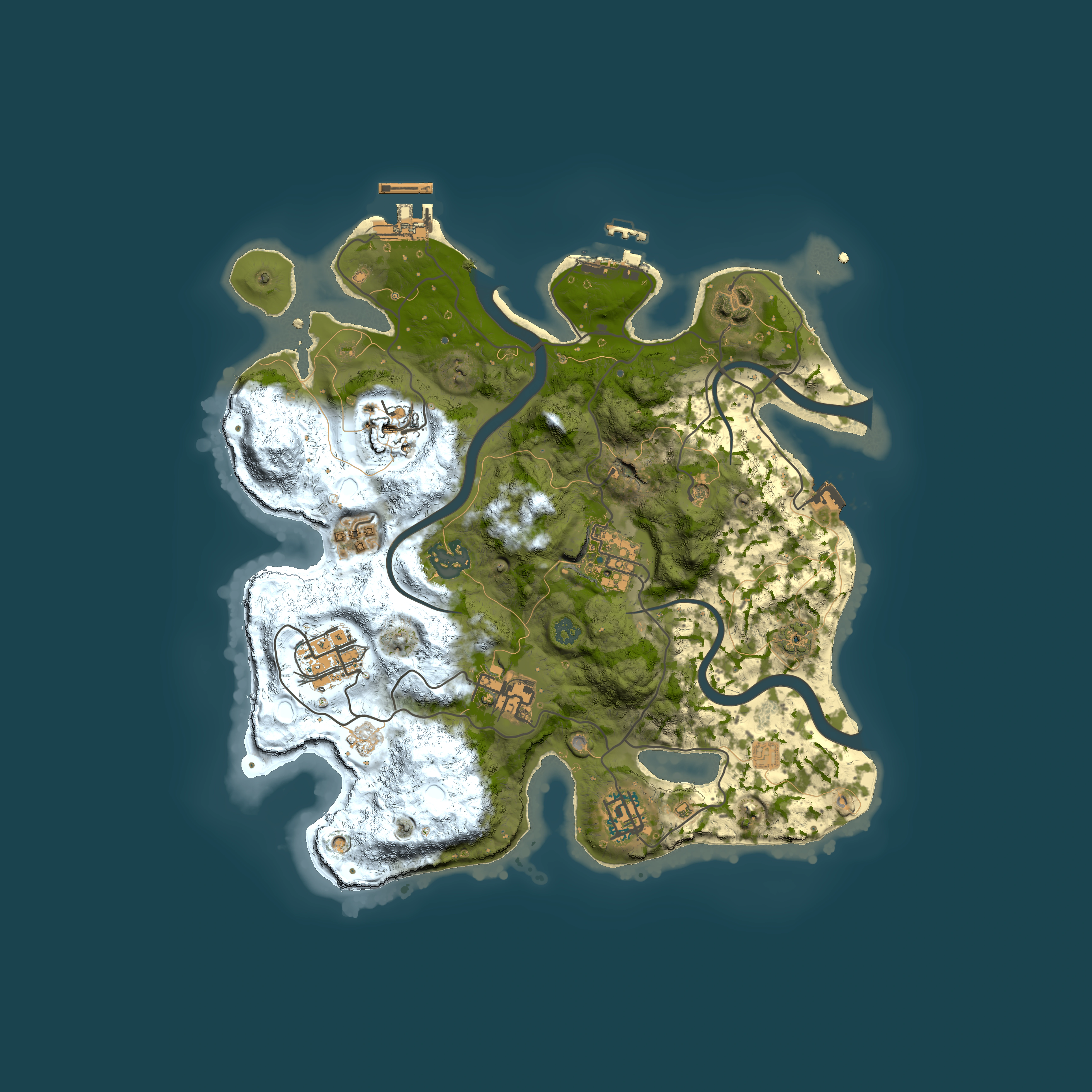 Full top-down render of Rust map seed 875335552, 3000x3000m
