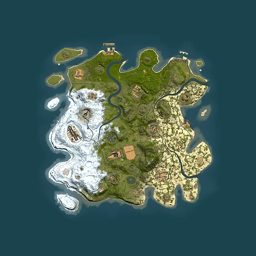 Rust map seed 606658975, 3500x3500m top-down preview