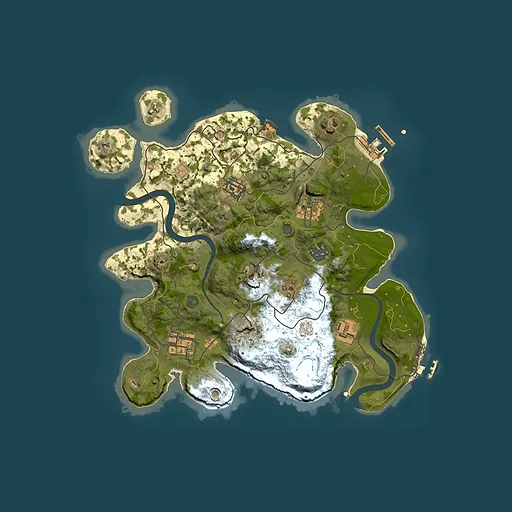 Rust map seed 2129501950, 3000x3000m top-down preview