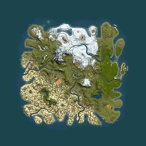 Rust map seed 432592839, 5000x5000m top-down preview