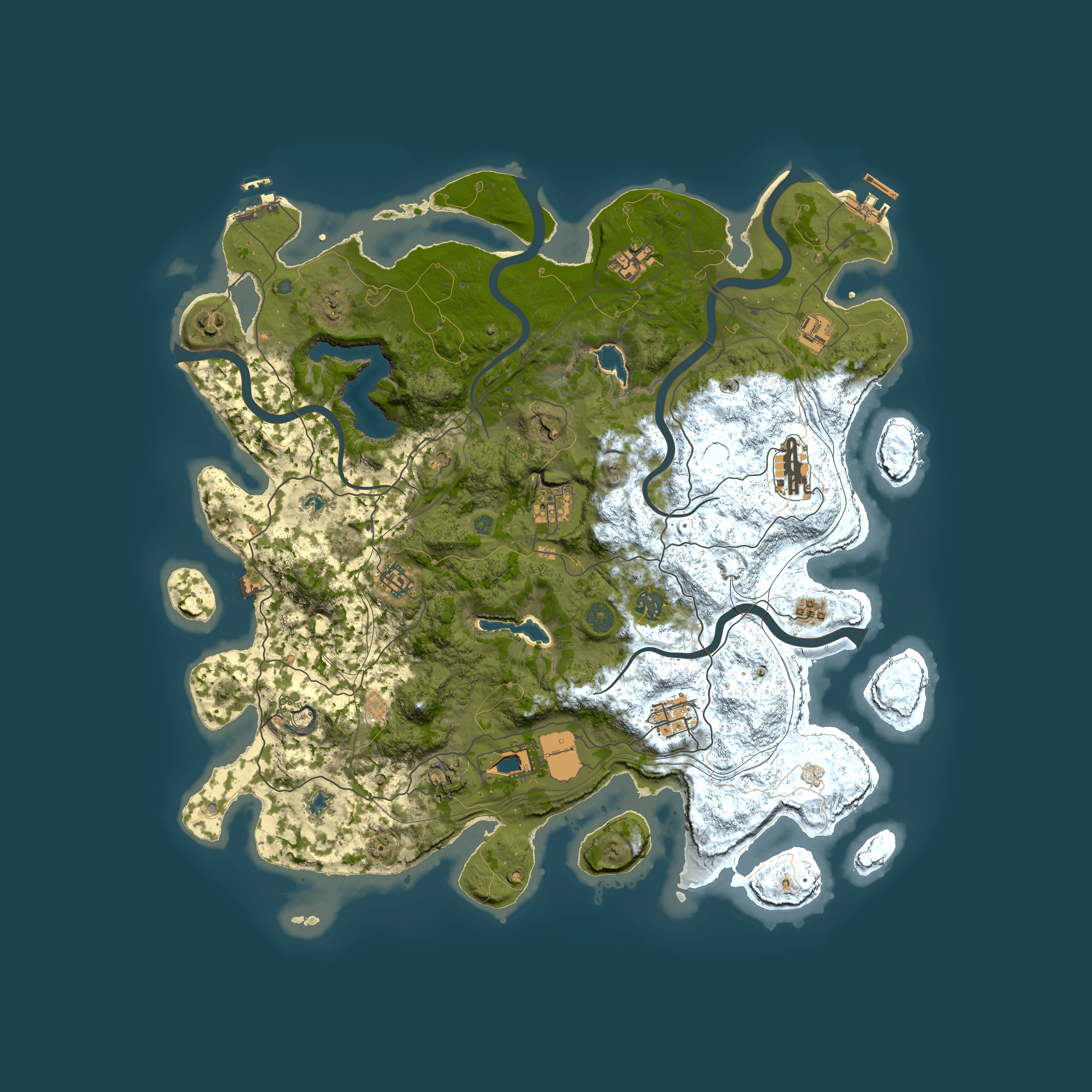 Full top-down render of Rust map seed 274420336, 4500x4500m