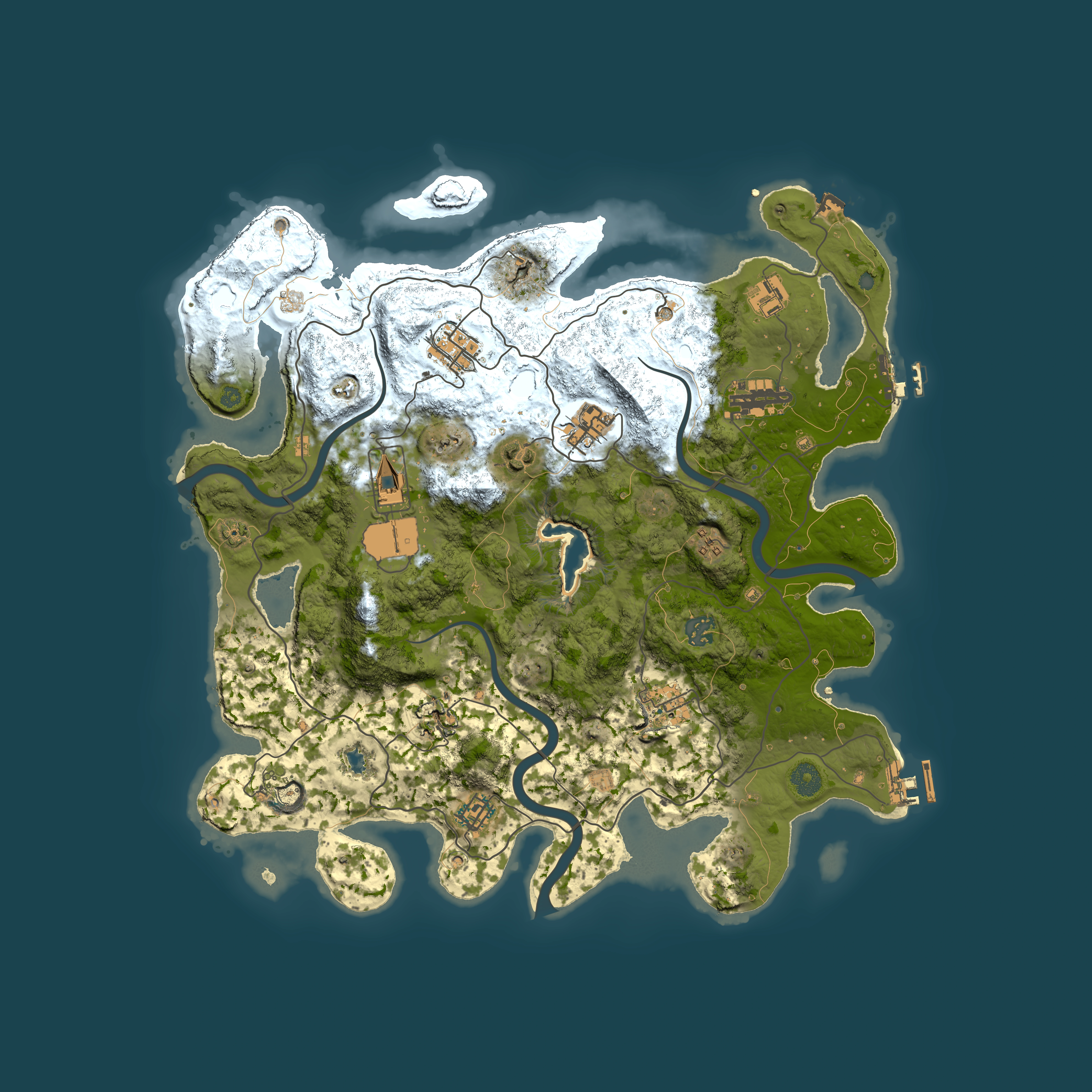 Full top-down render of Rust map seed 1019976693, 4000x4000m