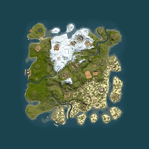 Rust map seed 74111283, 3850x3850m top-down preview