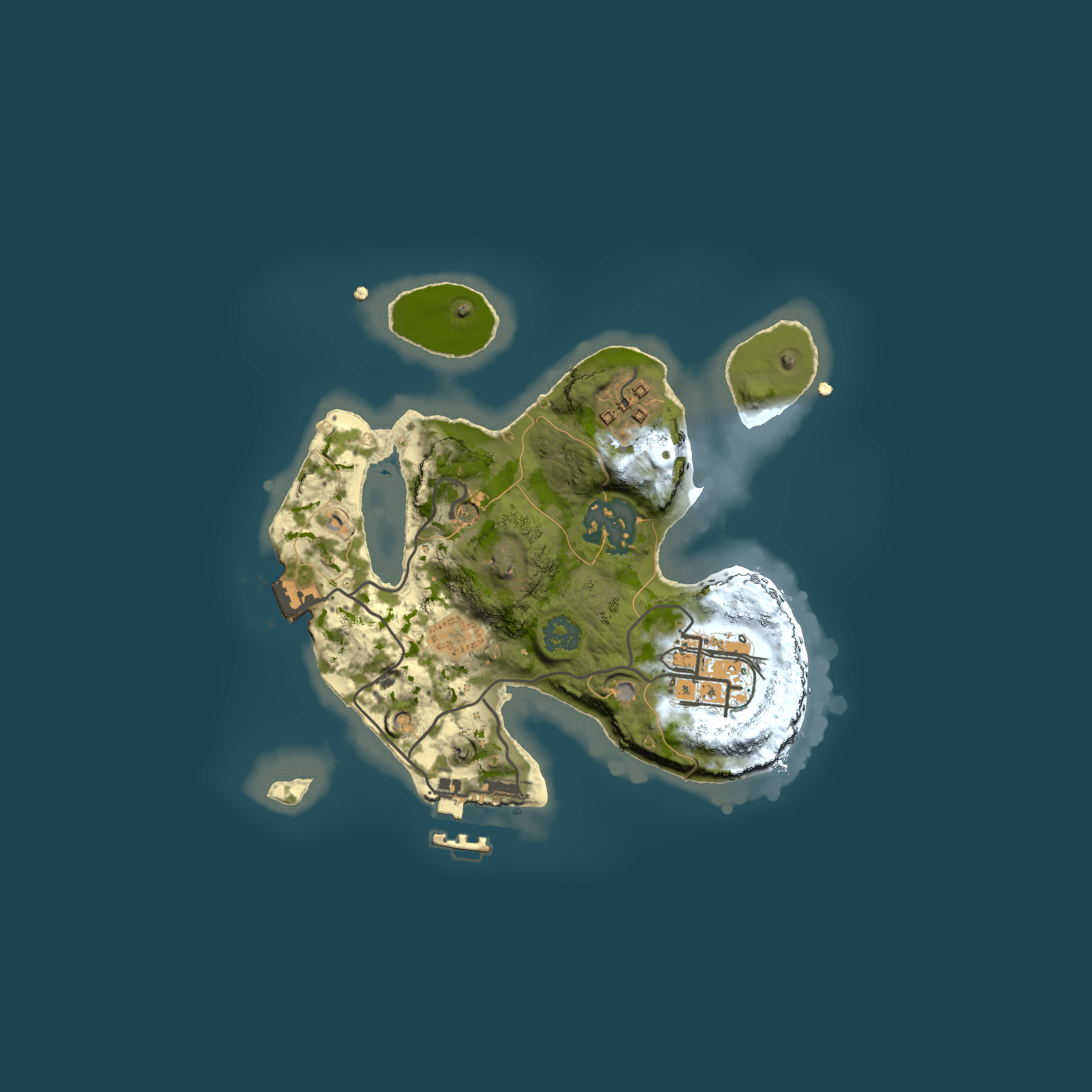Full top-down render of Rust map seed 1949911554, 2000x2000m