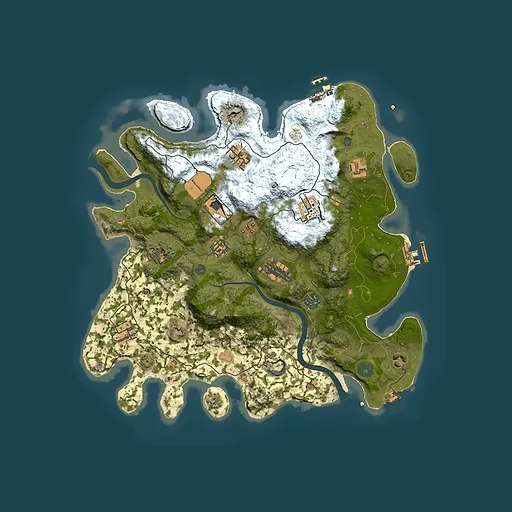 Rust map seed 0, 3700x3700m top-down preview