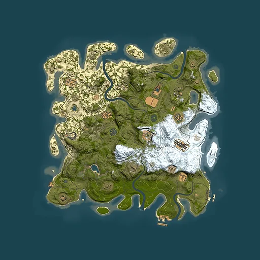 Rust map seed 0, 4250x4250m top-down preview