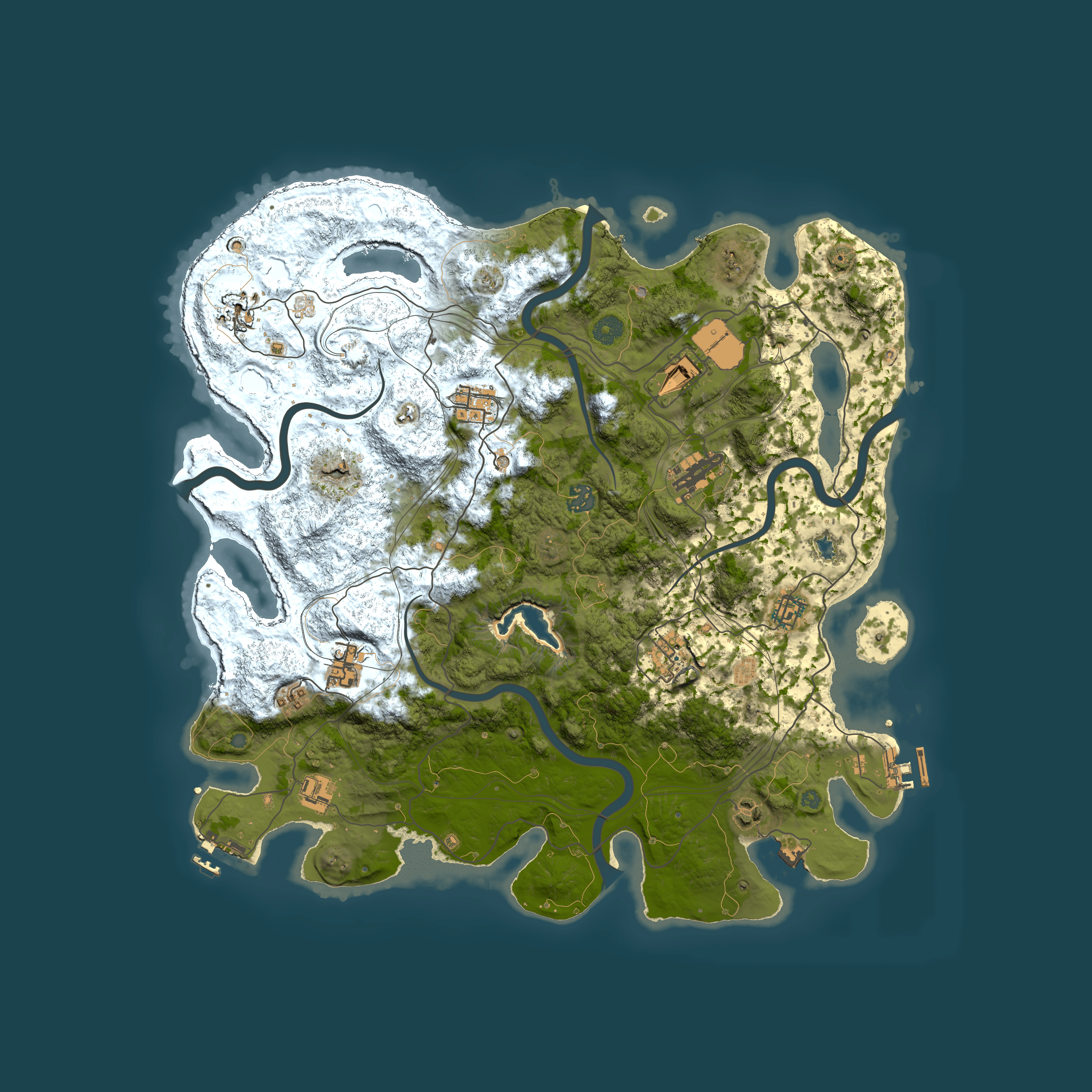 Full top-down render of Rust map seed 57425789, 4350x4350m