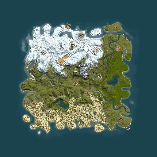 Rust map seed 57425793, 5100x5100m top-down preview