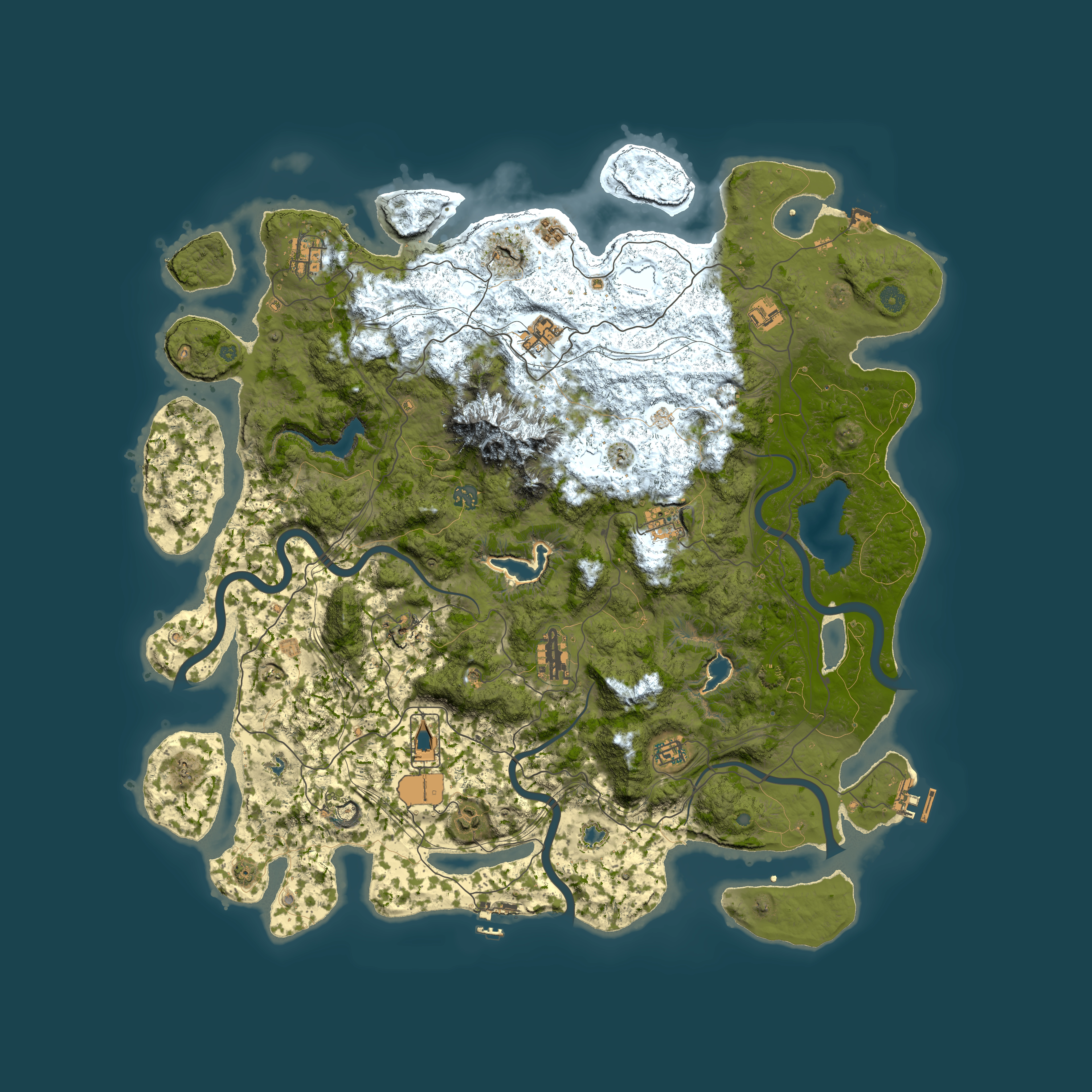 Full top-down render of Rust map seed 57425790, 5050x5050m