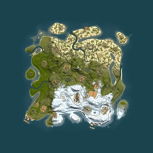 Rust map seed 57425795, 3650x3650m top-down preview