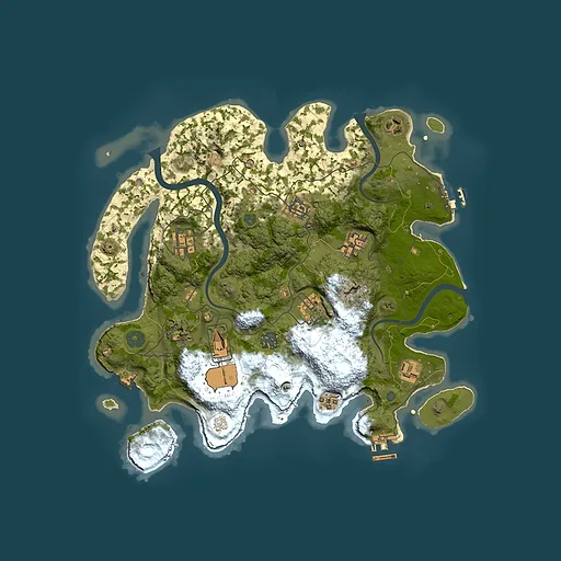 Rust map seed 57425801, 3600x3600m top-down preview