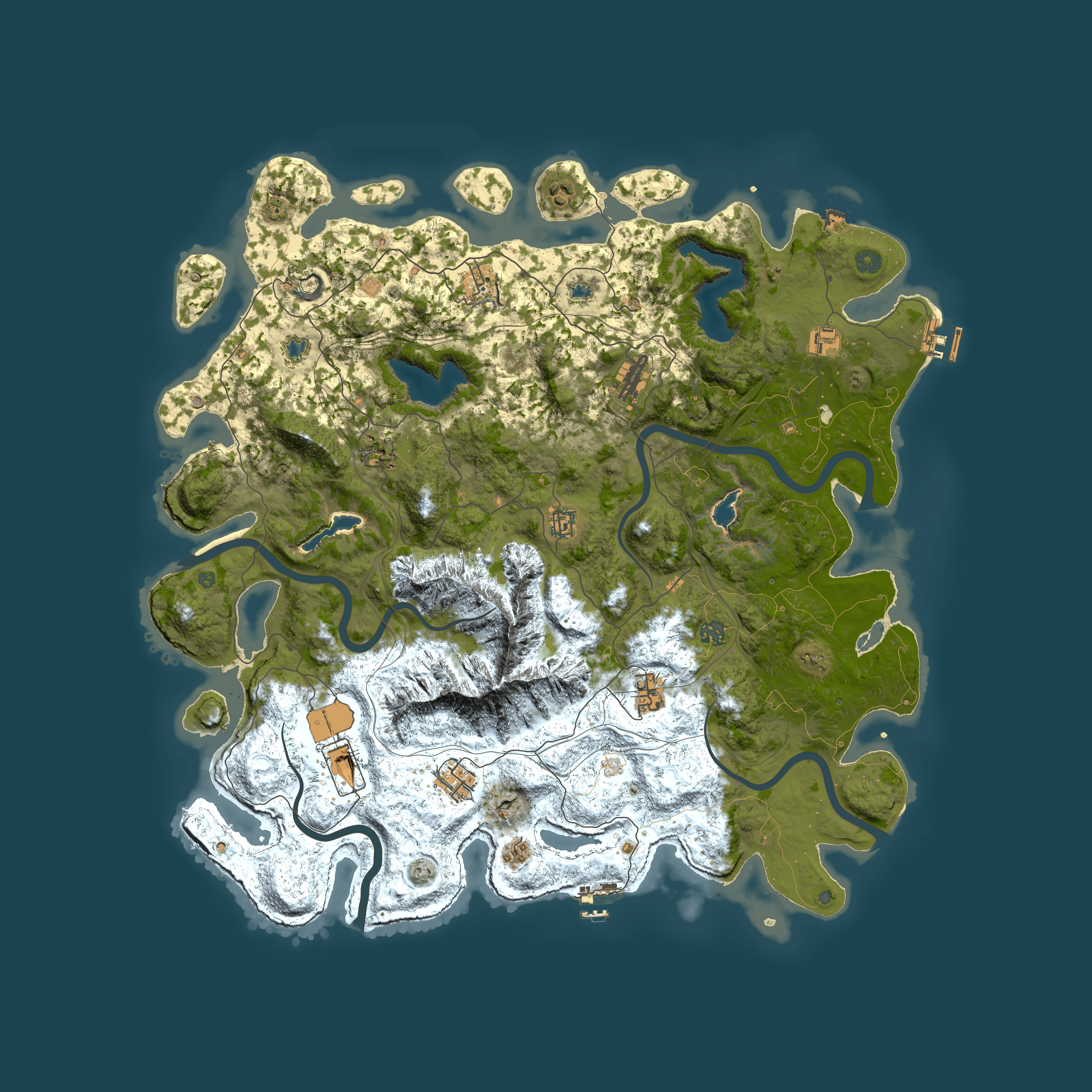 Full top-down render of Rust map seed 57425812, 5050x5050m