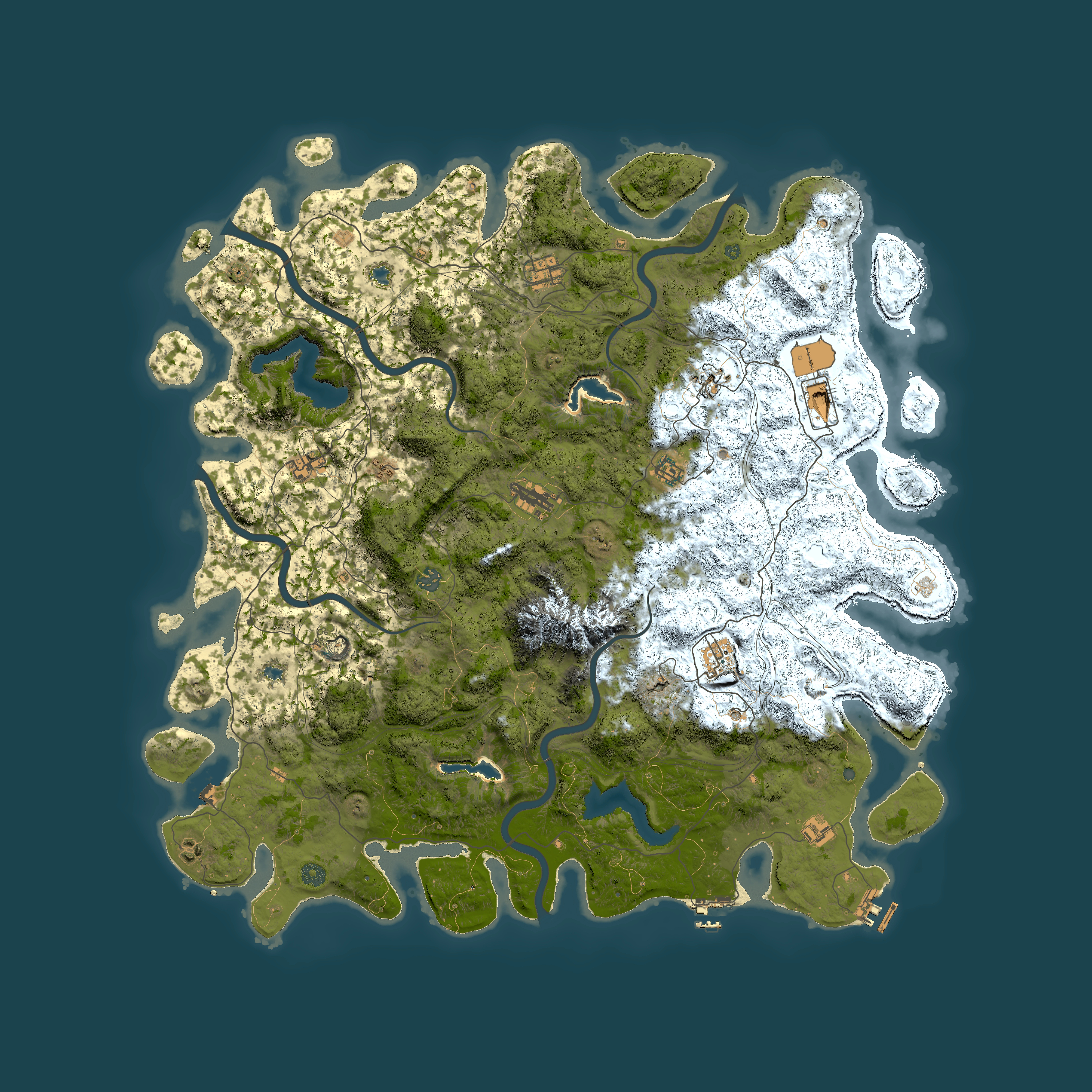 Full top-down render of Rust map seed 57425815, 5400x5400m