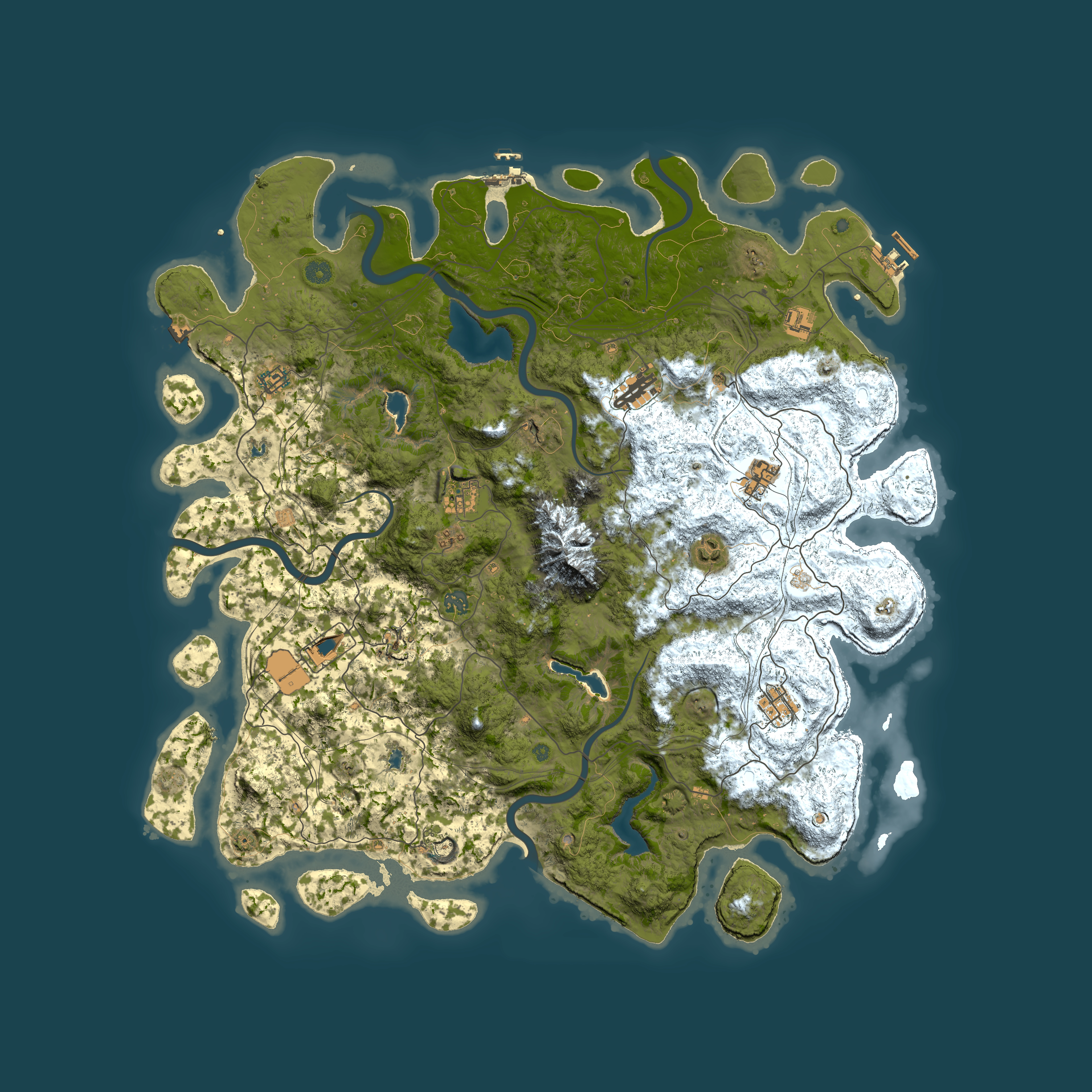 Full top-down render of Rust map seed 57425817, 5150x5150m