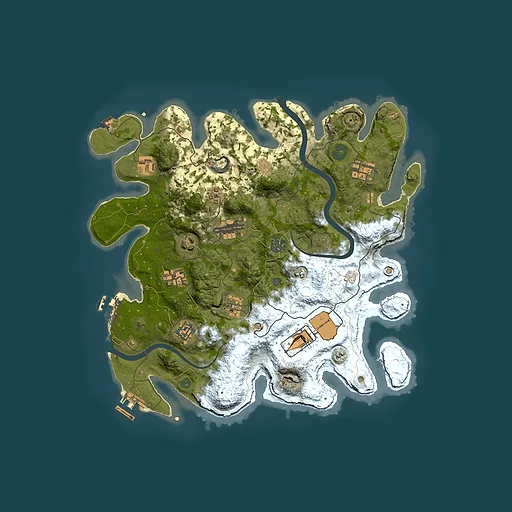 Rust map seed 57425818, 3650x3650m top-down preview