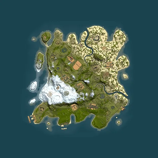 Rust map seed 57425819, 3500x3500m top-down preview