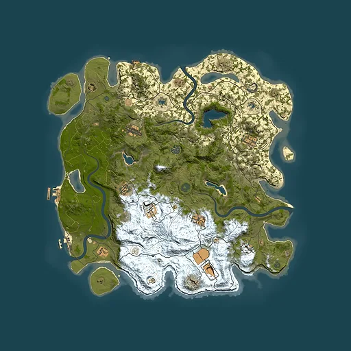 Rust map seed 330132818, 4500x4500m top-down preview