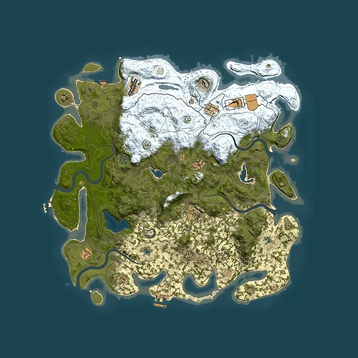 Rust map seed 57425803, 4600x4600m top-down preview