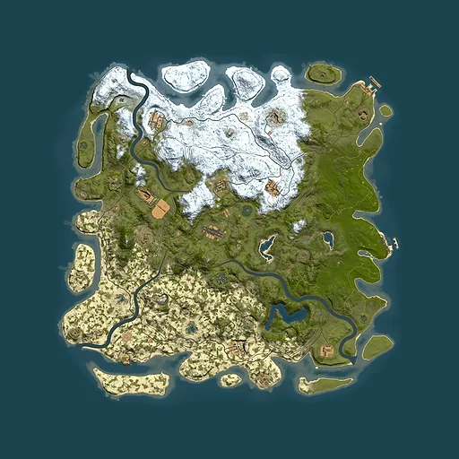 Rust map seed 57425816, 4950x4950m top-down preview