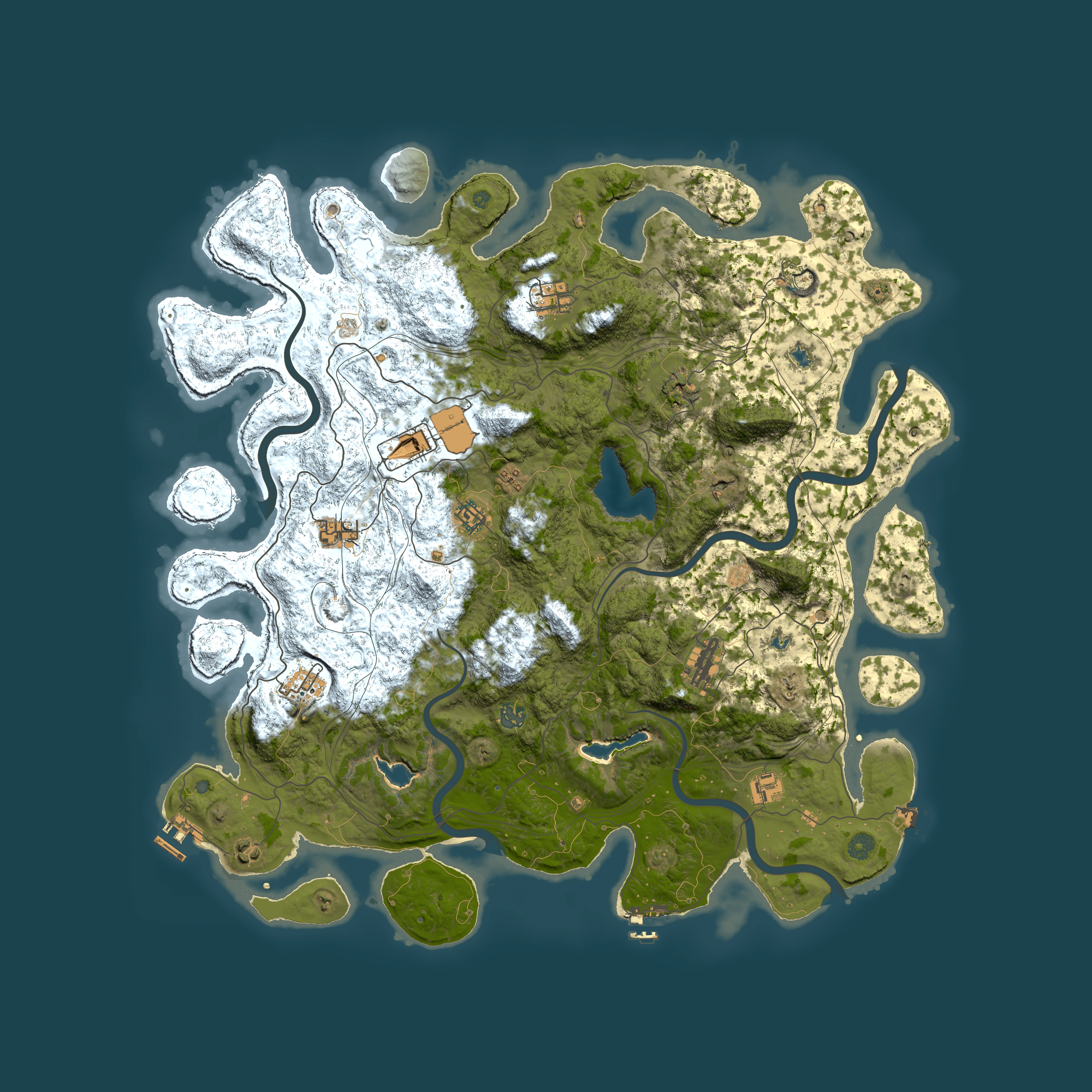 Full top-down render of Rust map seed 57425828, 4900x4900m