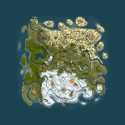 Rust map seed 57425829, 4500x4500m top-down preview
