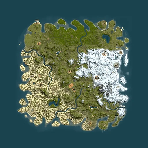 Rust map seed 57425830, 6000x6000m top-down preview