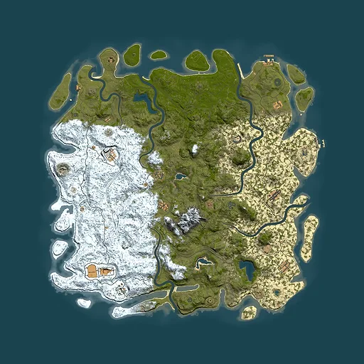 Rust map seed 57425834, 6000x6000m top-down preview