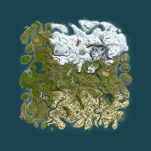 Rust map seed 57425837, 5450x5450m top-down preview