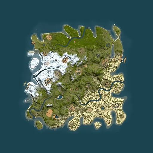 Rust map seed 57425838, 4050x4050m top-down preview