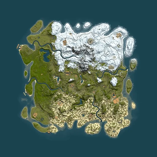 Rust map seed 57425840, 5400x5400m top-down preview