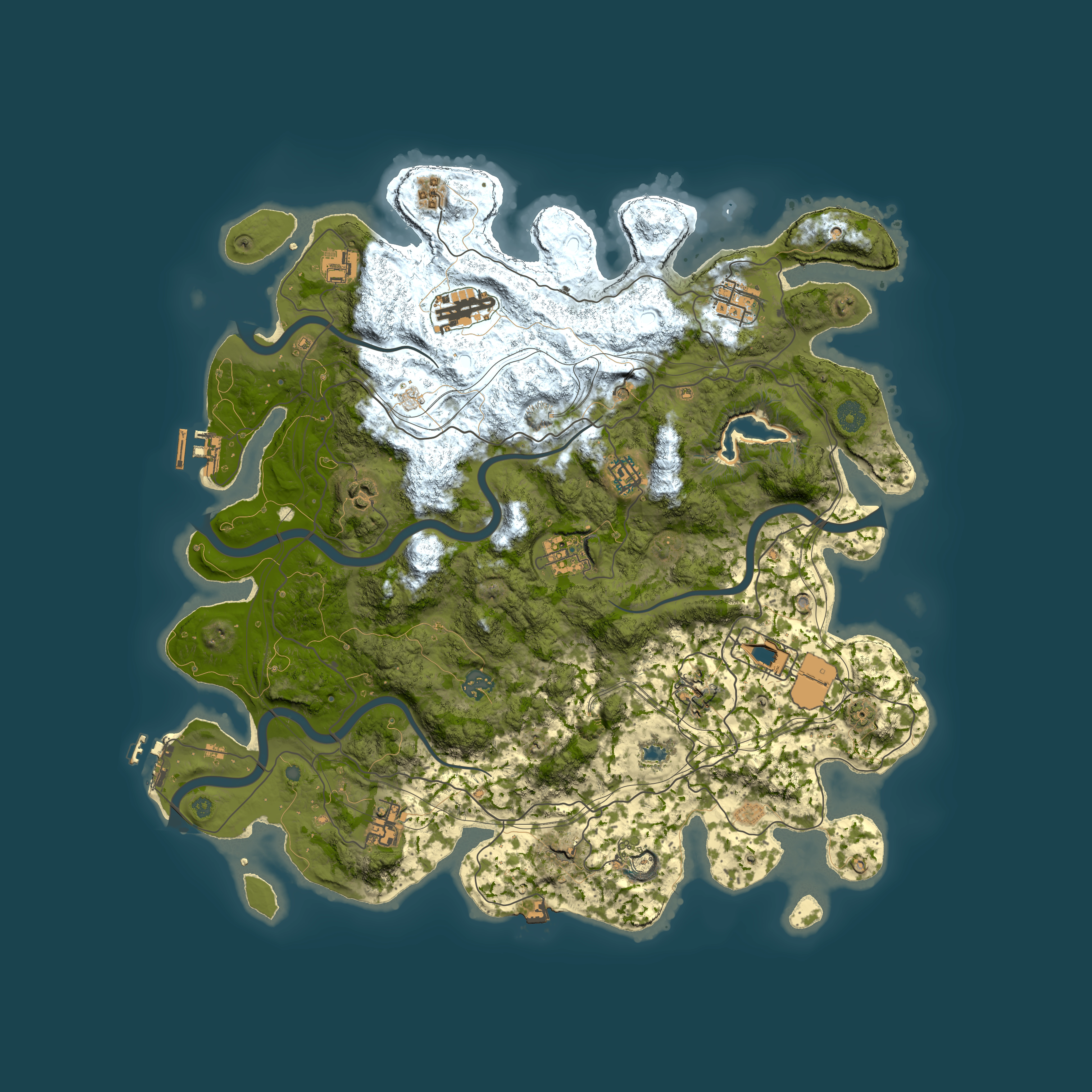 Full top-down render of Rust map seed 57425844, 4300x4300m