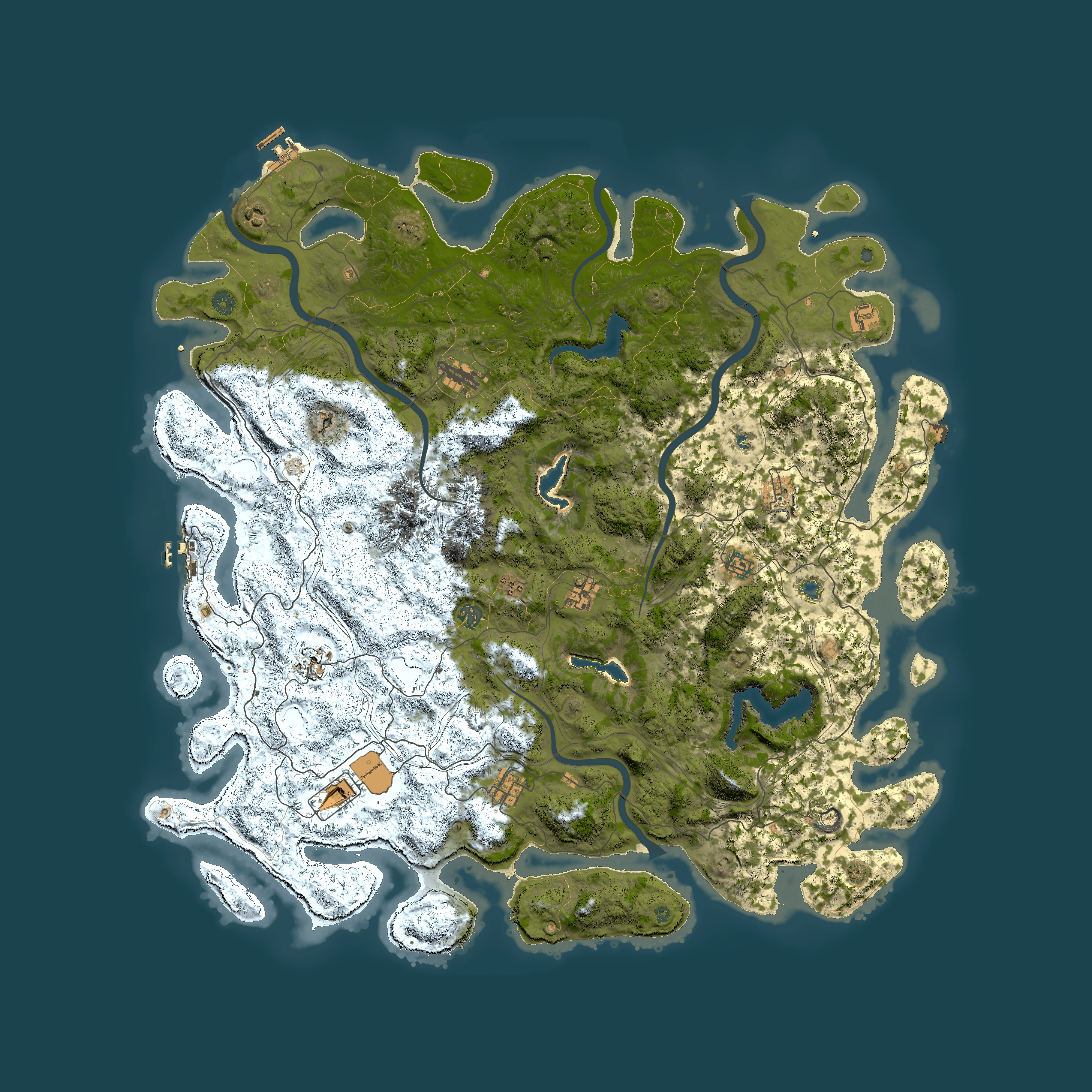 Full top-down render of Rust map seed 57425847, 5450x5450m