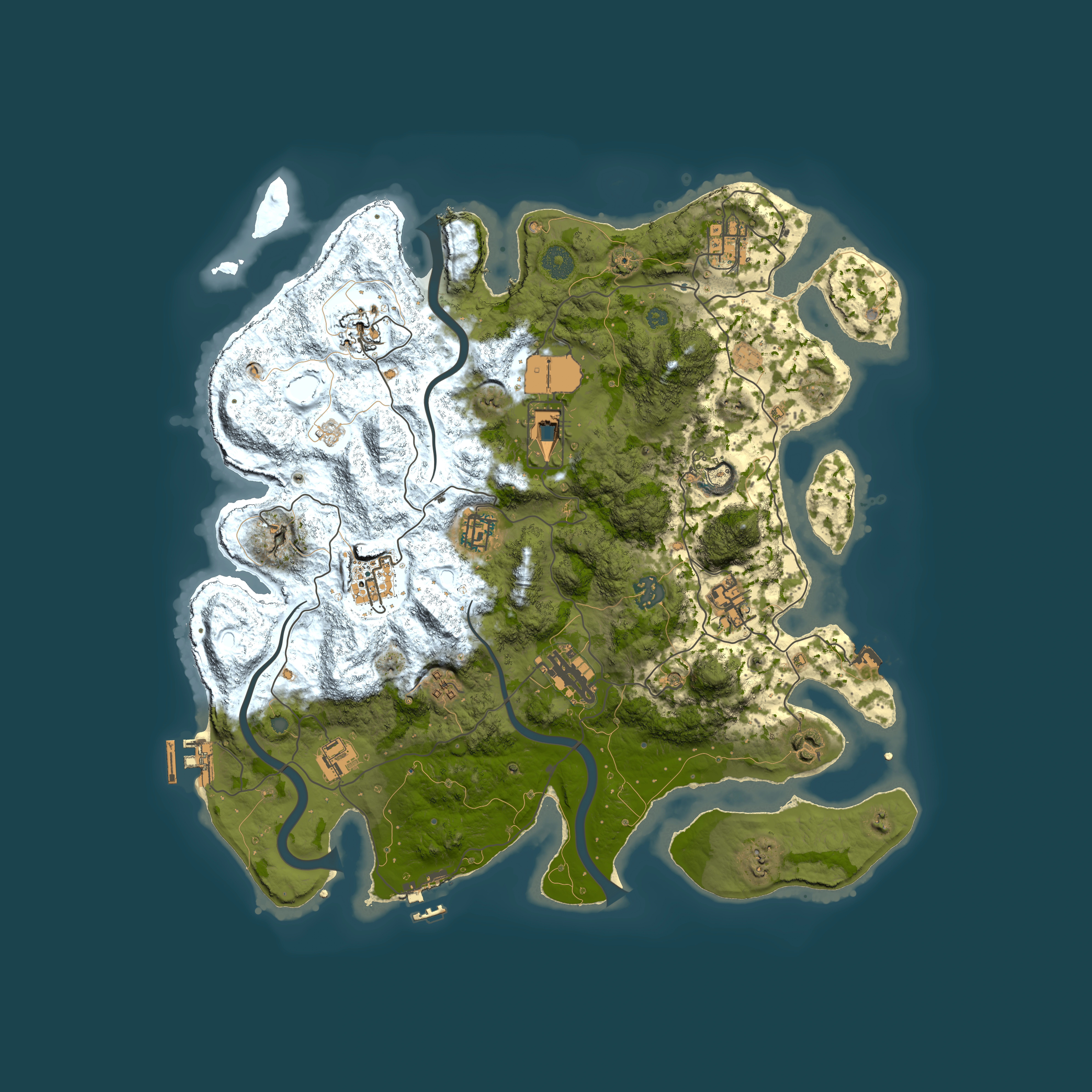 Full top-down render of Rust map seed 57425853, 3900x3900m