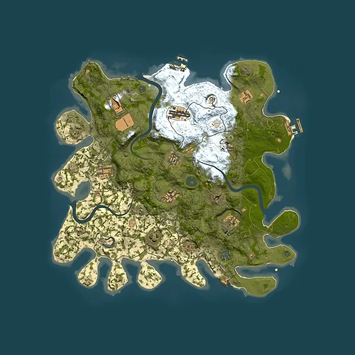 Rust map seed 57425854, 3850x3850m top-down preview