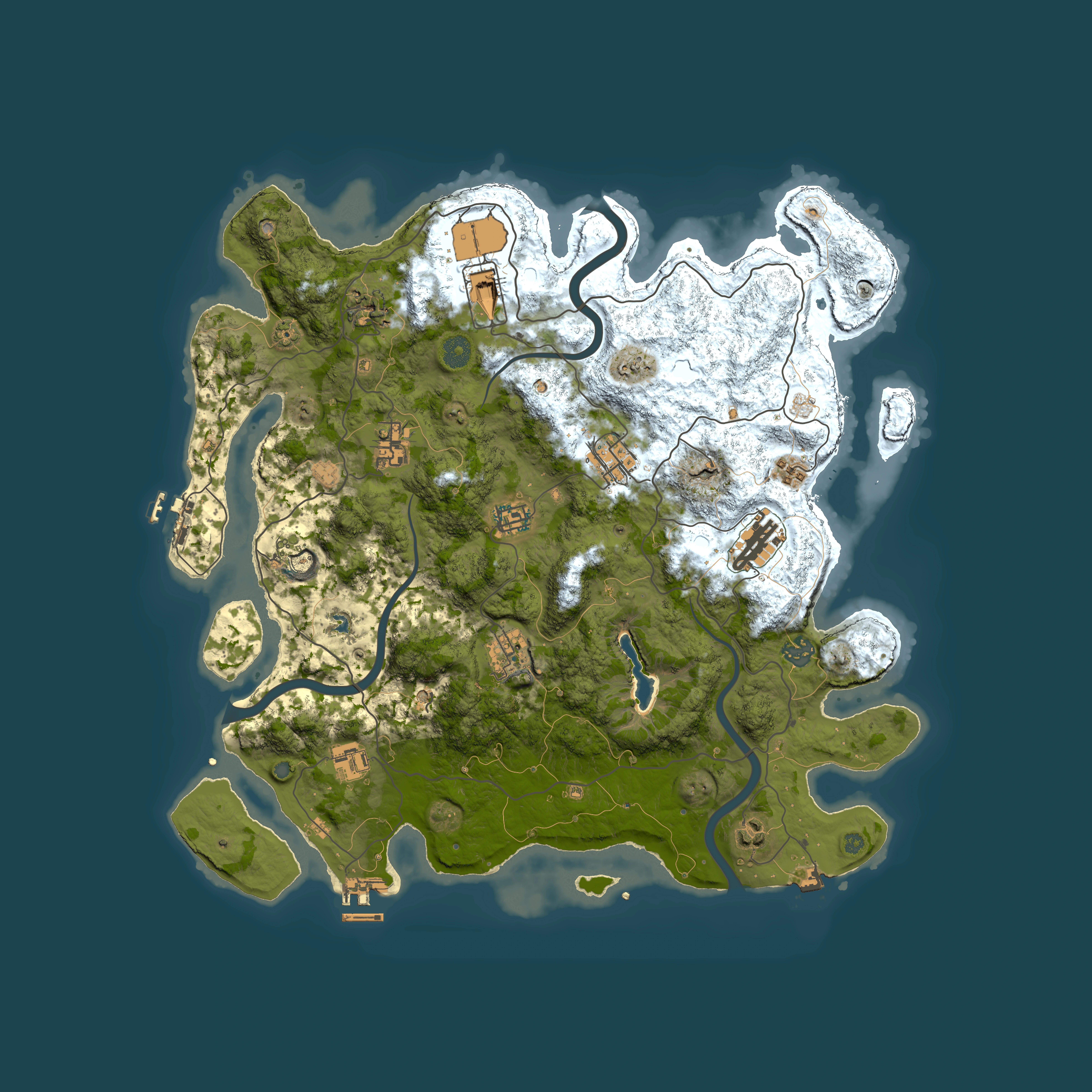 Full top-down render of Rust map seed 2060043200, 4150x4150m