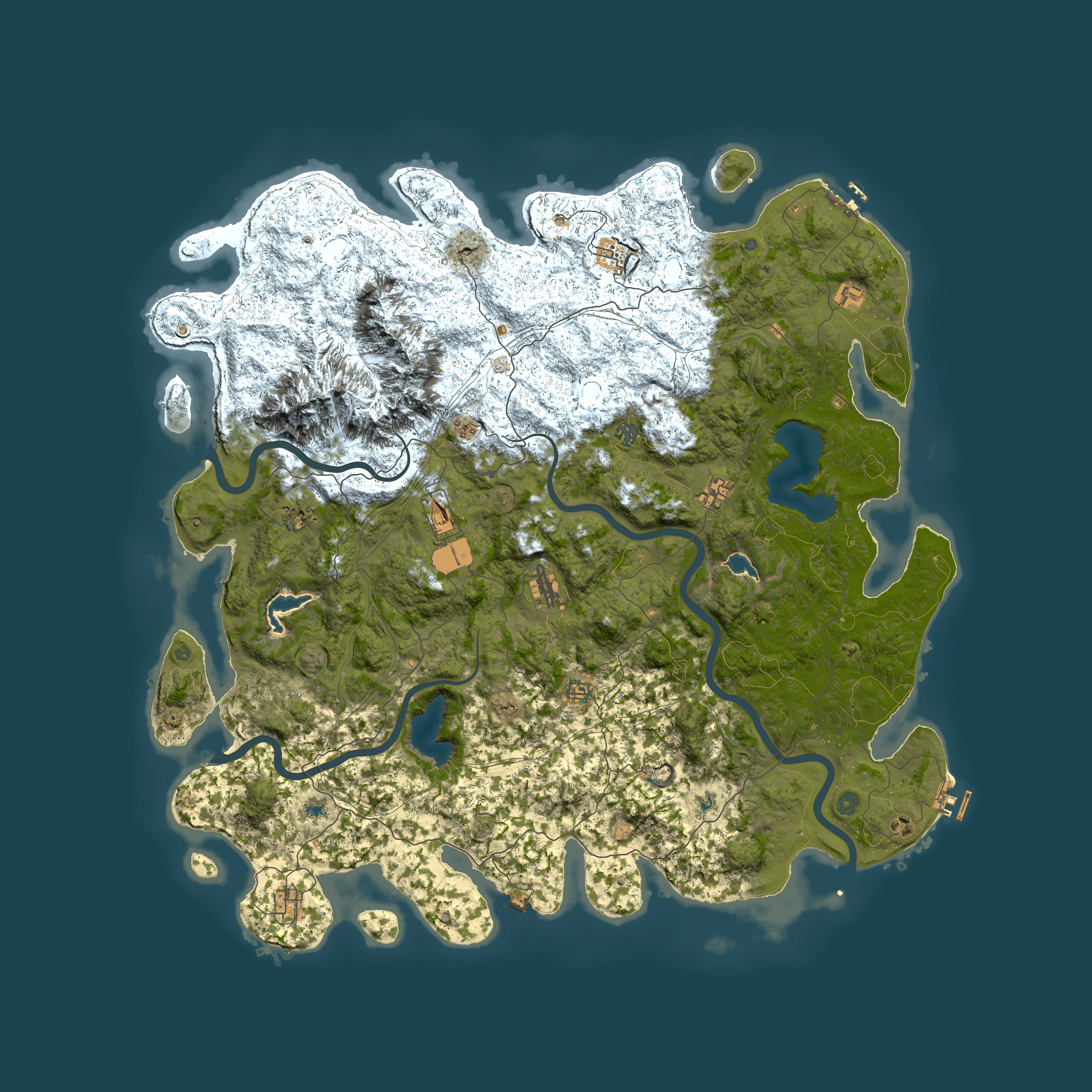 Full top-down render of Rust map seed 1883312591, 5700x5700m