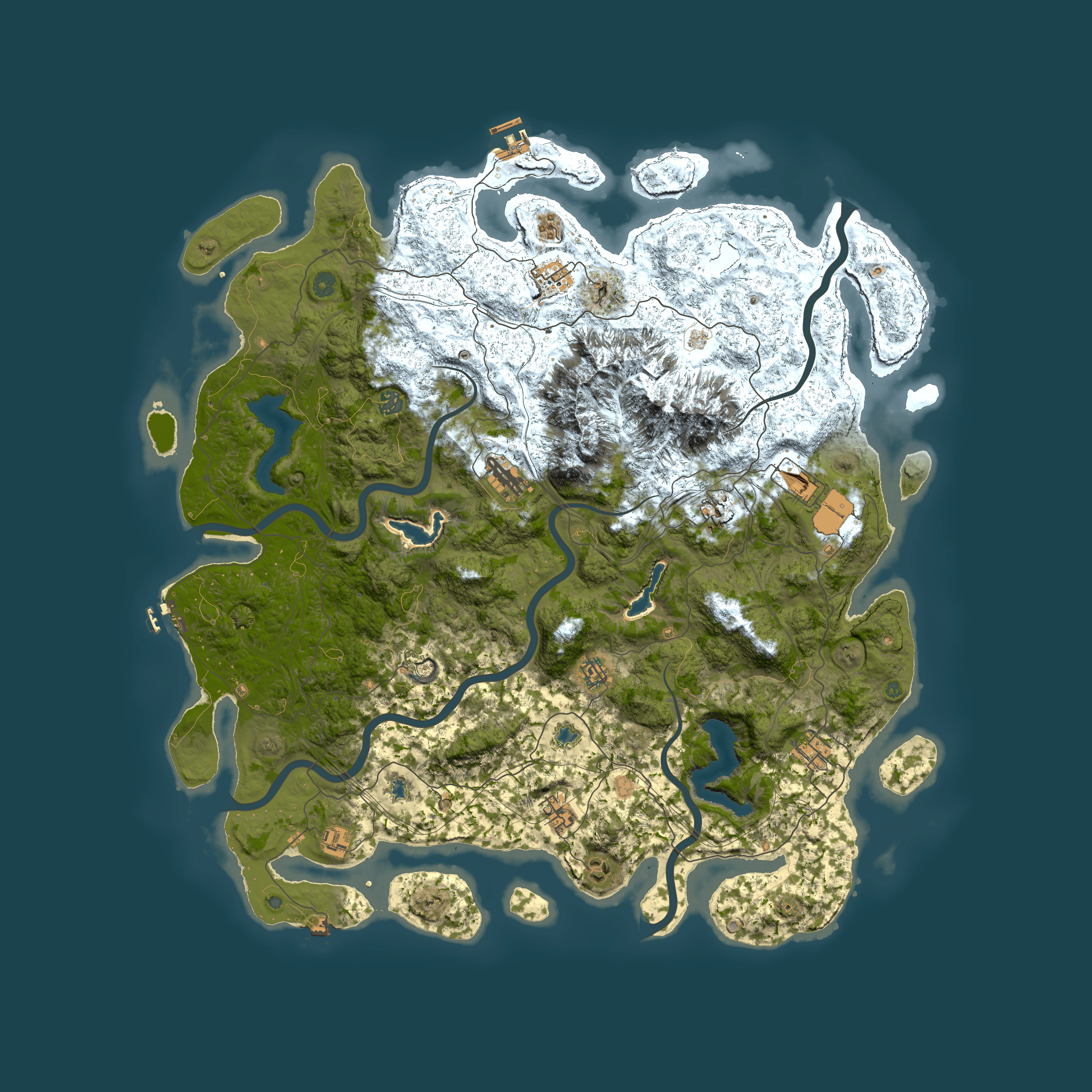 Full top-down render of Rust map seed 1105909823, 5300x5300m