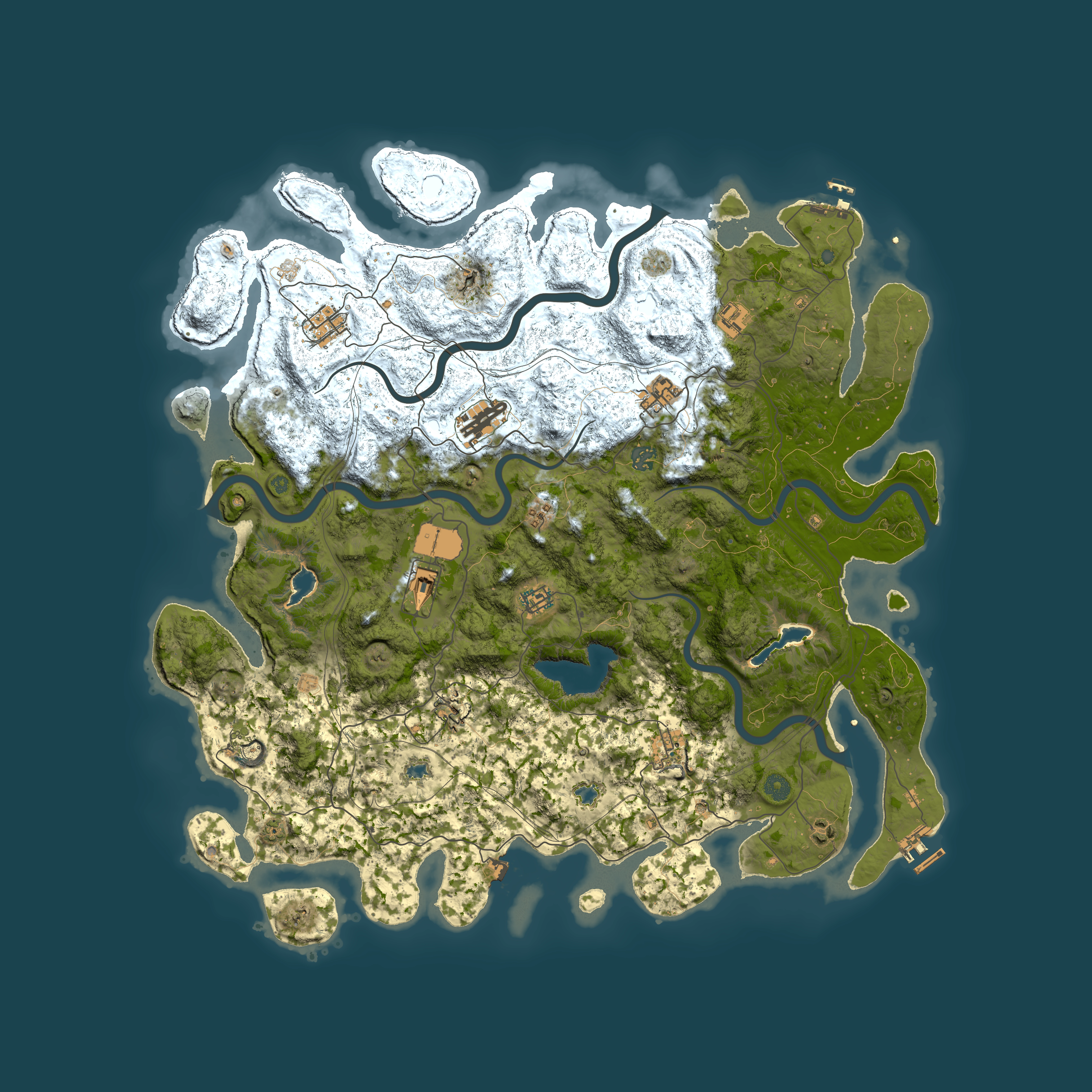 Full top-down render of Rust map seed 1932719157, 4900x4900m