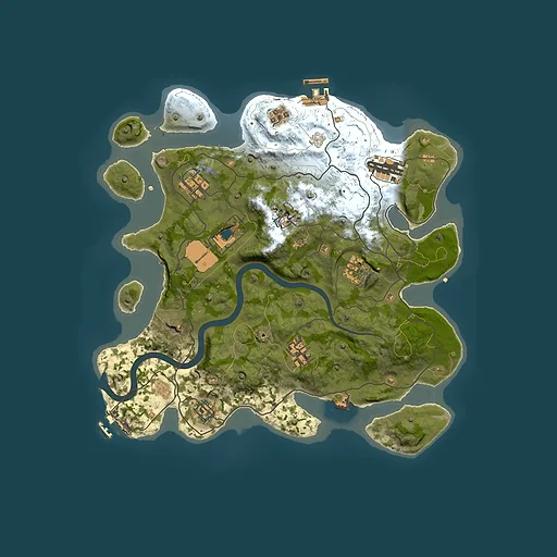 Rust map seed 1337, 3400x3400m top-down preview