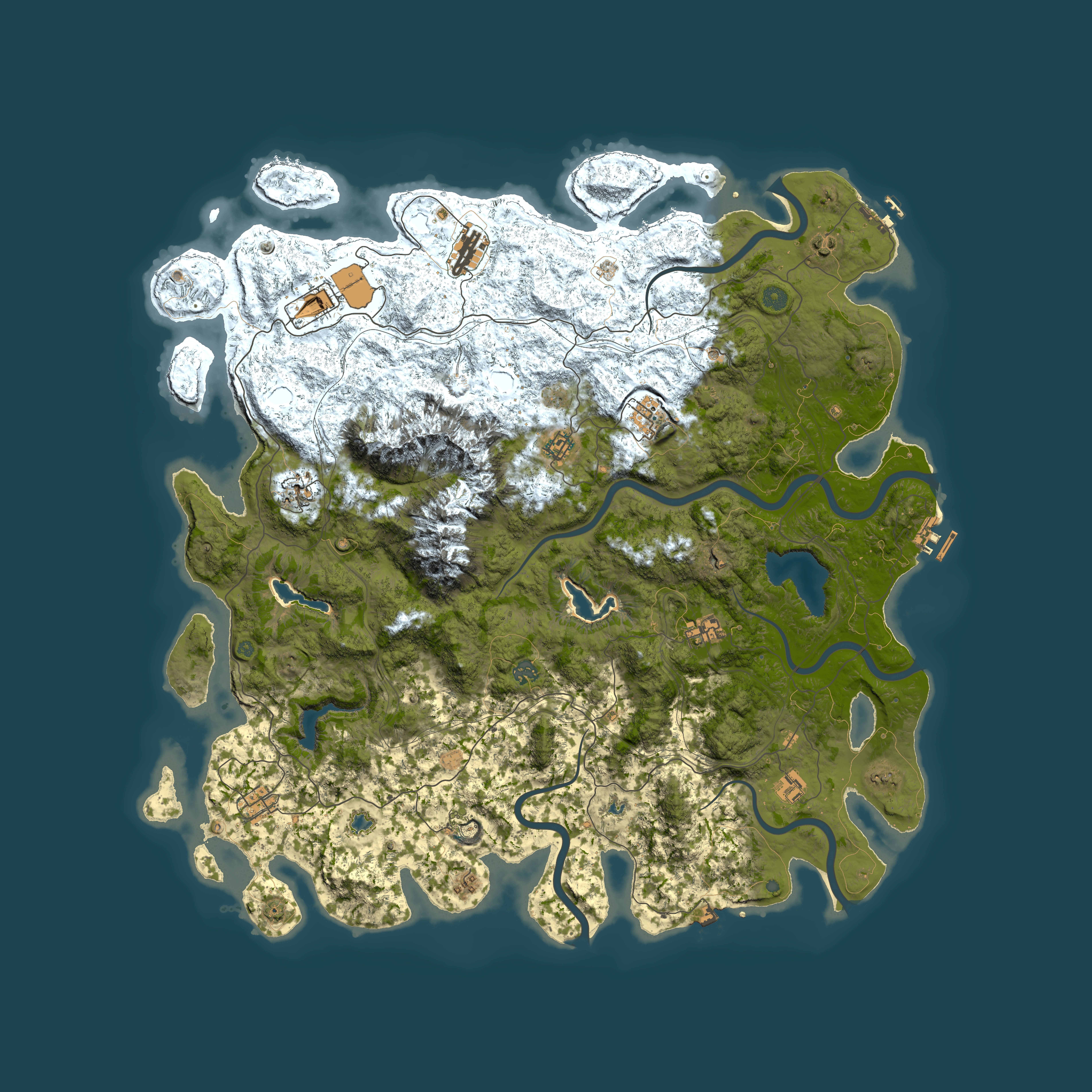 Full top-down render of Rust map seed 910449688, 5350x5350m