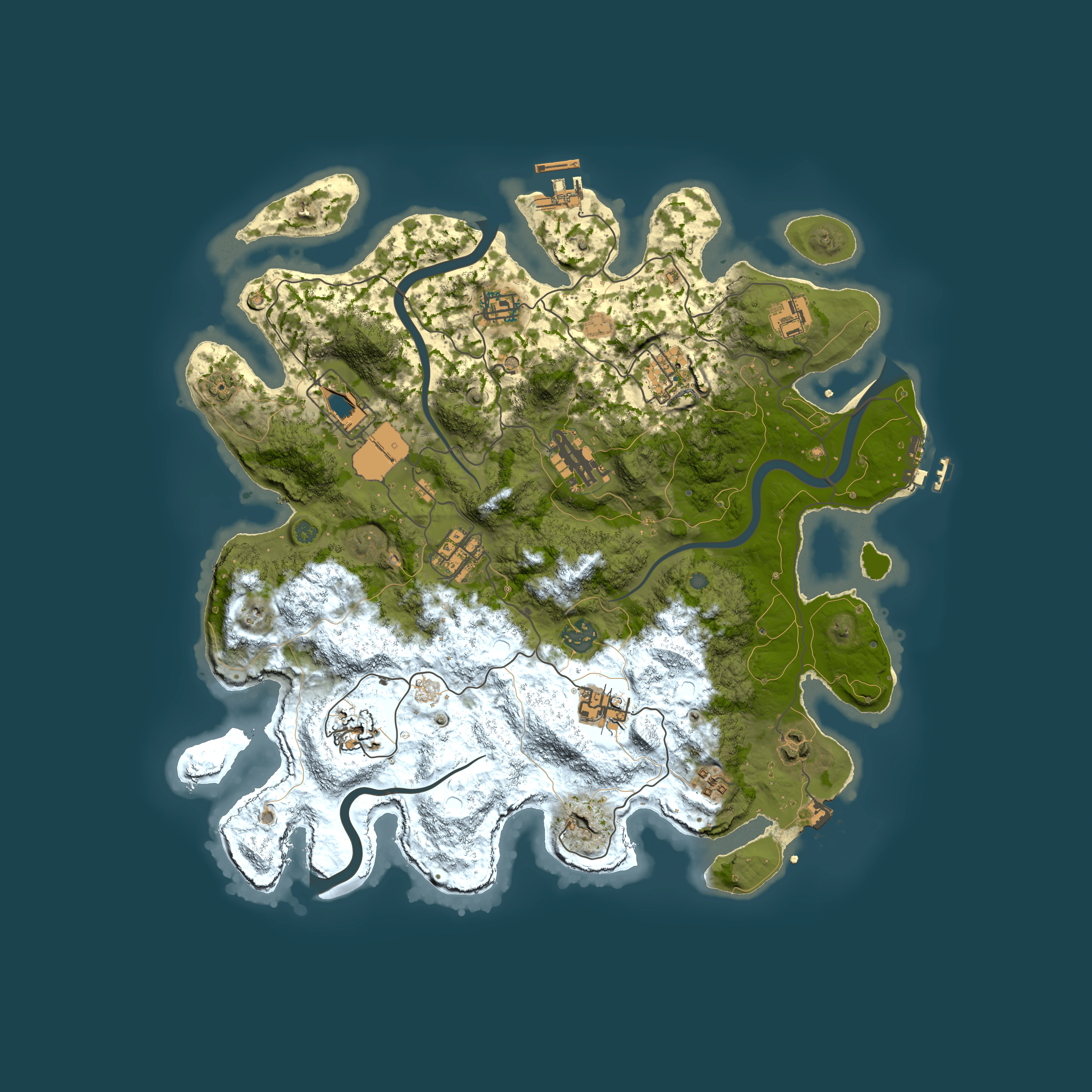 Full top-down render of Rust map seed 1829666551, 3800x3800m