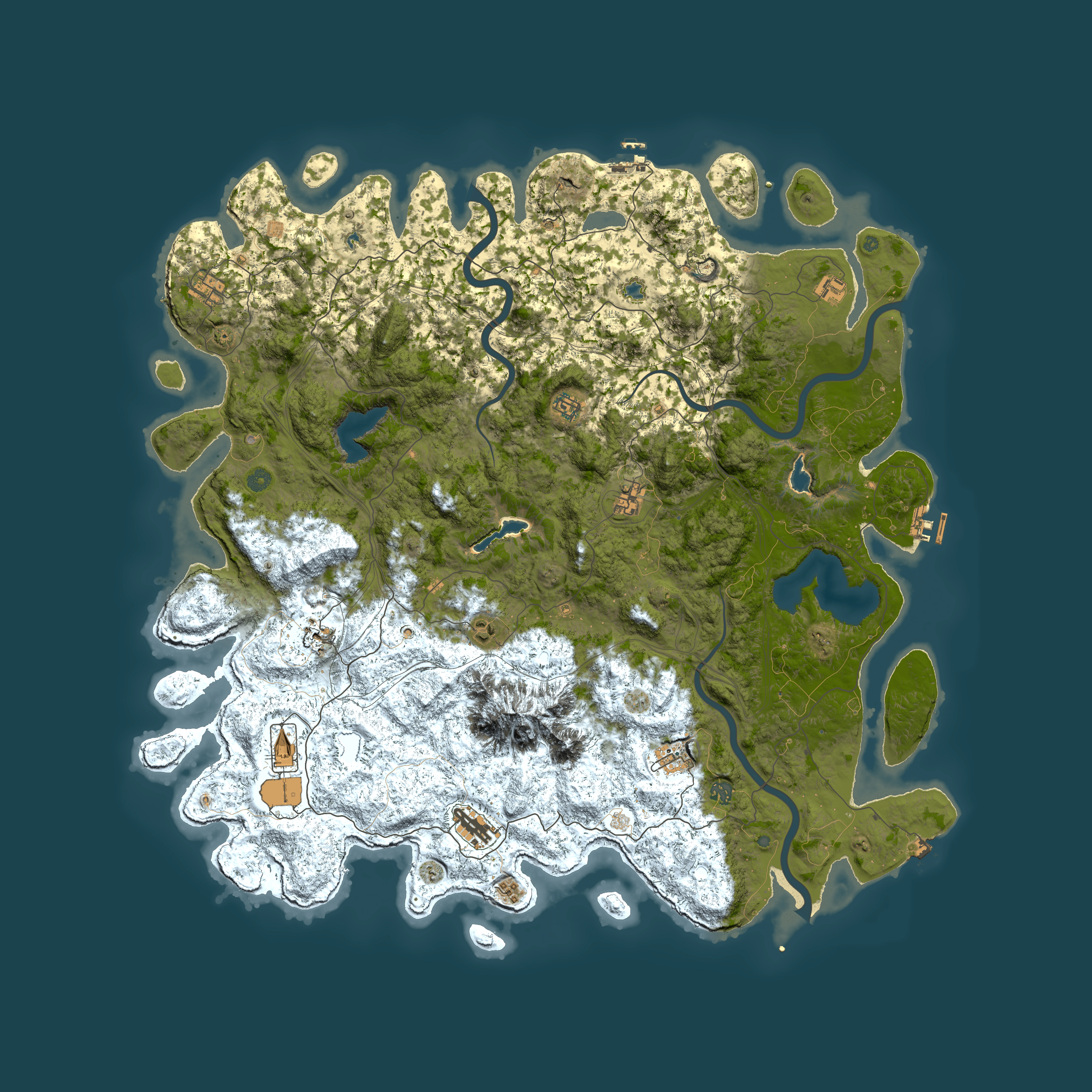 Full top-down render of Rust map seed 1454033094, 5650x5650m