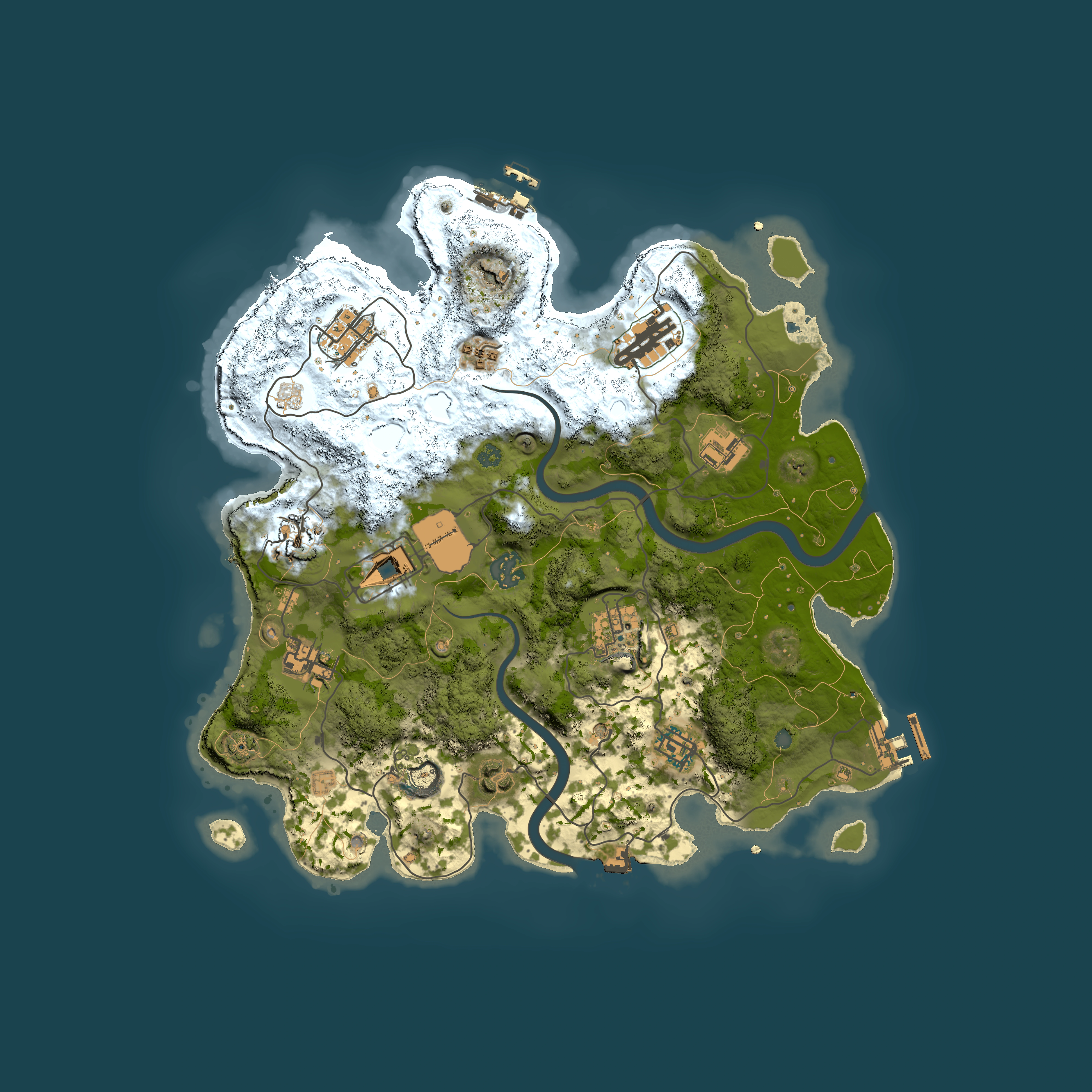 Full top-down render of Rust map seed 300359487, 3550x3550m